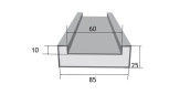 Table adaptable pour vé, hauteur 25 mm, largeur 85/60, longueur 2100 mm