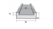 Table adaptable pour vé, hauteur 25 mm, largeur 85/60, longueur 3100 mm