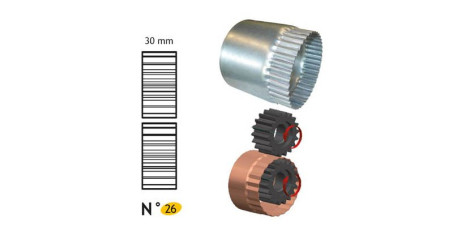 Bordeuse n°3 manuelle acier 0,8 mm avec 6 jeux de molettes (3,4,5,22/22,24,26) - Molettes26