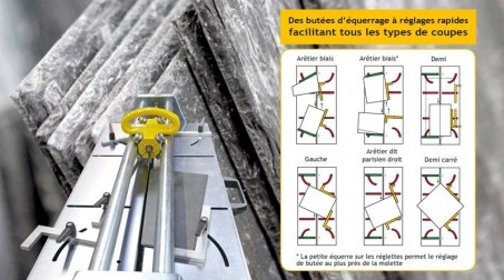 Coupe-ardoise manuel CA600 détail butées d'équerrage