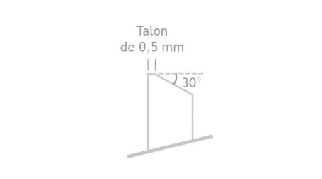 Enclume d'ardoisier monobloc, à droite, 500 mm - schéma talon