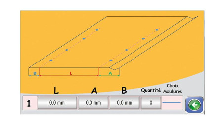 Ligne Calo - larg 1000 - 1 nervure - acier 1mm - (molettes V6 en standard) - Vue CN1