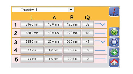 Ligne Calo - larg 1000 - 1 nervure - acier 1mm - (molettes V6 en standard) - Vue CN2