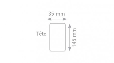 Maillet nylon embout carré de 145x75x35 mm, manche bois - Forme tete