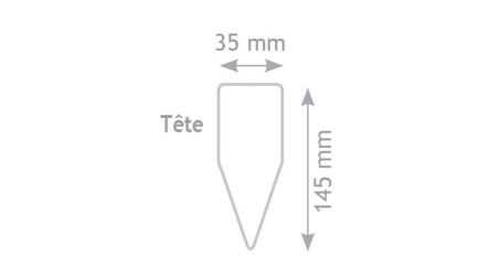 Maillet nylon embout carré et triangulaire de 145x75x35 mm, manche bois - Forme tete