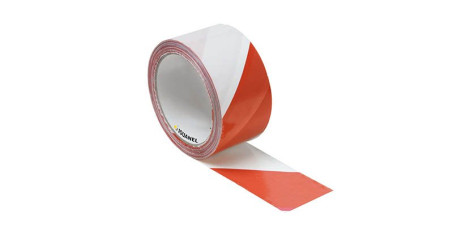 Ruban de signalisation rouge et blanc, 50 mm x 100 m