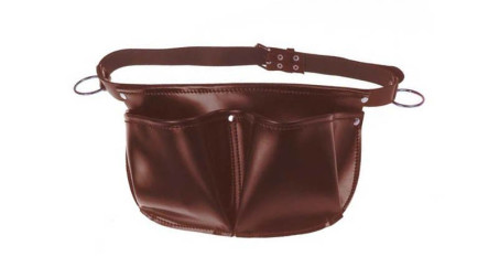 Tablier de charpentier cuir avec ceinture, 2 poches, 2 anneaux